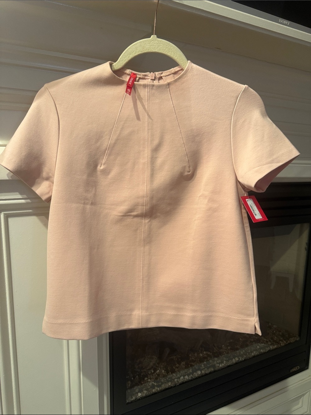SPANX Pale Pink Short Sleeve Funnel Top